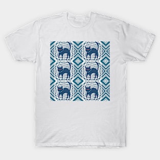 Cats On Kaleidoscope Blue T-Shirt